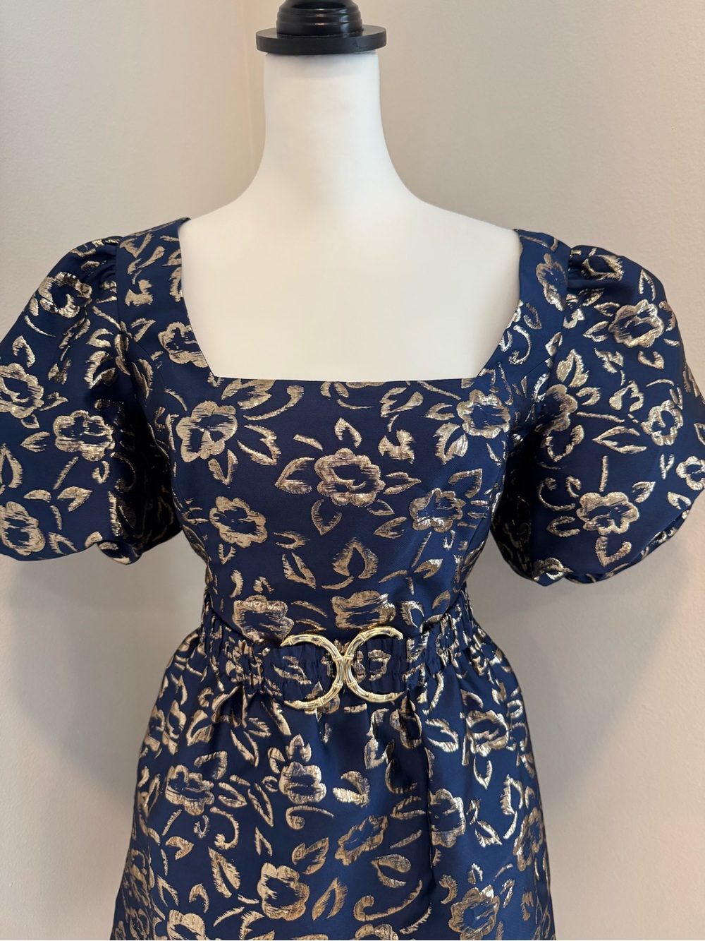 Lilly Pulitzer Kasslyn Puff Sleeve Floral Jacquard Dress Belt Party Wedding 12 - Picture 3 of 9
